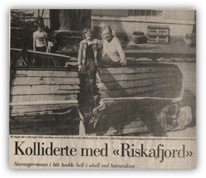 Koliderte med Riskafjord - Avisutklipp